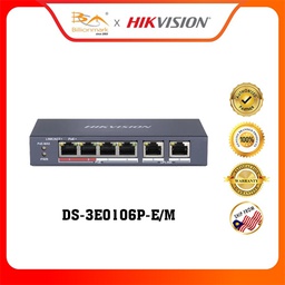 [DS-3E0106P-E/M] Hikvision DS-3E0106P-E/M 4 Port Fast Ethernet Unmanaged POE Switch