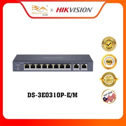 [DS-3E0310P-E/M] Hikvision DS-3E0310P-E/M 8 Port Fast Ethernet Unmanaged POE Switch